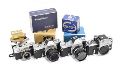 Lot 125 - Various Cameras including Nikon F (no lens) Nikkormat FT2 with Nikkor f2 50mm lens and...