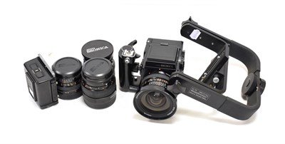 Lot 128 - Bronica SQ-B Camera Outfit with body no.1601099, Zenzanon PS lenses: f4 40mm, f4 150mm, f2.8...