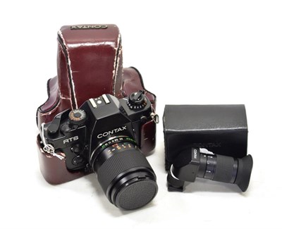 Lot 137 - Contax RTS II Camera no.151394, with Yashica f3.5-4.5 35-70mm lens in leather case with...