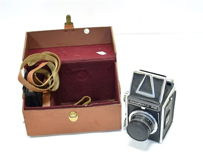 Lot 138 - Corfield 66 Camera with Lumax f3.5 95mm lens with two film backs and leather case