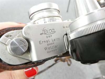 Lot 144 - Leica IIIf Camera no.648953 with Summitar f2 50mm lens with viewer, in lower half of original case