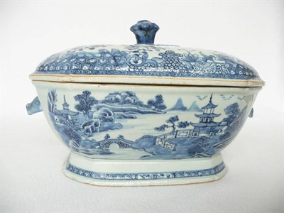 Lot 140 - A Chinese Porcelain Soup Tureen and Cover, Qianlong (1736-1795), of canted rectangular form...