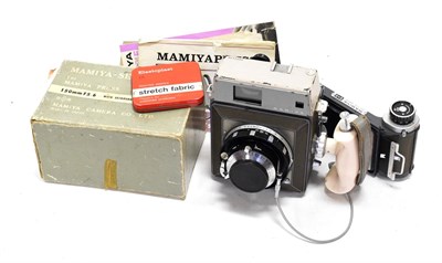 Lot 151 - Mamiya Press Camera no.2802236, with Mamiya-Sekor f3.5 90mm lens; Mamiya-Sekor f5.6 150mm lens...