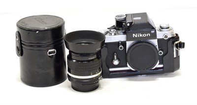 Lot 161 - Nikon F2 Camera no.7862884, chrome, with Nikkor f2 35mm lens both in leather cases (2)