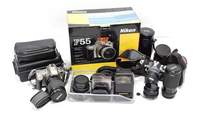 Lot 166 - Pentax ME Super Camera with SMC Pentax-M f1.7 50mm lens; Super Ozeck II MC f4.5 75-200mm lens;...