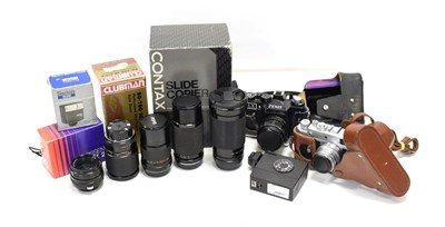 Lot 183 - Various Lens And Cameras including Soligor f4.5 80-200mm, Sirius MC f4-5.6 28-200mm, Ozeck II...