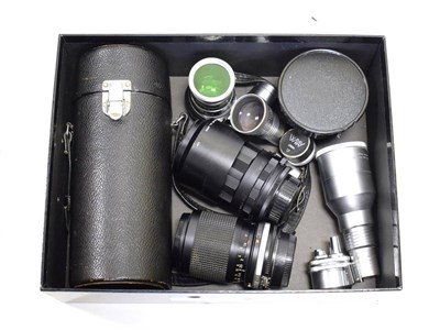 Lot 184 - Various Lenses Carl Zeiss Jena Flektogon 4/20, Asahi Tele-Takumar f6.3 300mm, Agilux f5.5...