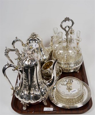 Lot 29 - A collection of silver plate and EPNS wares, 19th/20th century, including a melon fluted coffee pot