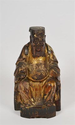 Lot 33 - Ming carved wooden figure