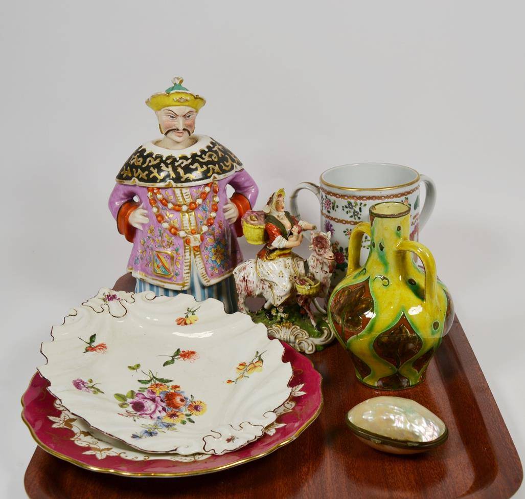 Lot 34 - A group of 18th century and later ceramics including a Derby figure group; a Copeland Spode...