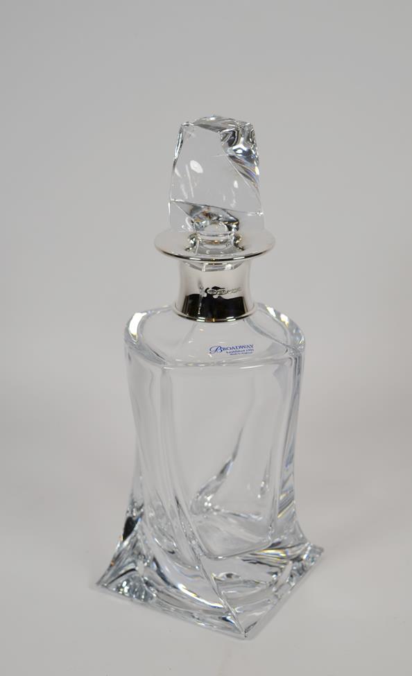 Lot 45 - An Elizabeth II silver-mounted decanter, the mounts by Broadway and Co., Birmingham, 2007, of...
