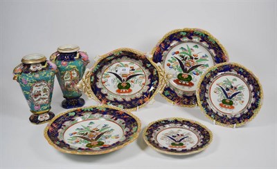 Lot 48 - Five items of Masons Ironstone of Chinese design, including two soup dishes, two side plates and an