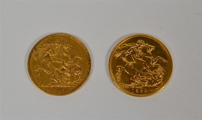 Lot 61 - A 1928 sovereign; and an 1898 sovereign