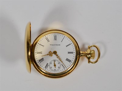 Lot 102 - A diamond set Waltham fob watch, 14ct