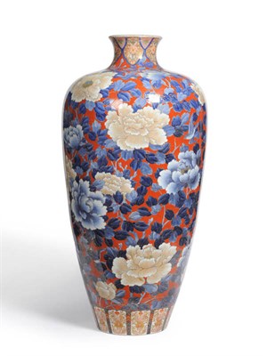 Lot 158 - A Japanese Fukagawa Seiji Kaisha Porcelain Large Baluster Vase, Meiji period, with flared neck,...