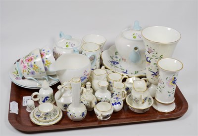 Lot 153 - Decorative china including Shelley Wildflowers pattern tea for two set, Coalport Pageant...