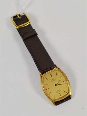Lot 166 - A plated quartz wristwatch, signed, Omega, De Ville
