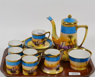 Lot 213 - A Noritake Nile pattern coffee set