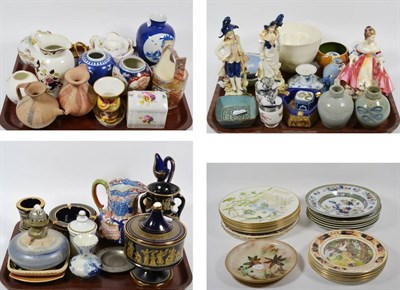 Lot 218 - A collection of porcelain and pottery including blue and white Chinese vase; Japanese Satsuma...