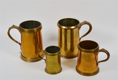 Lot 219 - Liquid Measures Quart stamped 'VR 6 F', Quart 'GR 24', Pint 'GR 189' and Half pint 'GR 21' (4)