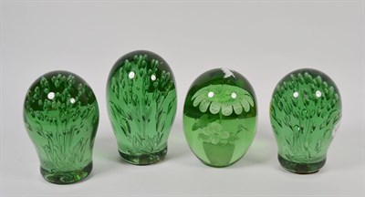 Lot 223 - Four Victorian green glass dumps