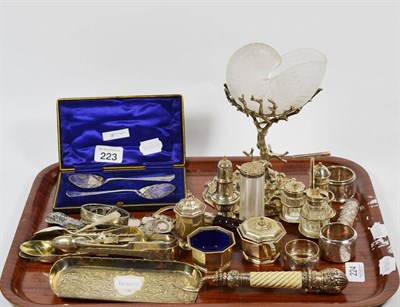 Lot 224 - A collection of plated wares, various dates and makers, including a Victorian silver and ivory...