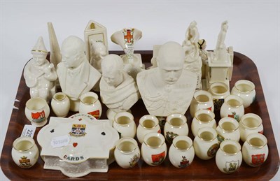 Lot 225 - A collection of crested china, including WWI related, various manufacturers, models, crests...