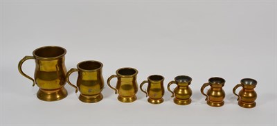 Lot 227 - Liquid Measures Half Pint stamped 'GR 523', Gill 'GR13', Half Gill 'GR 52', 1/4 Gill 'ER 523'...