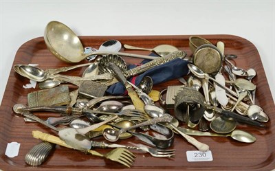 Lot 230 - Five Victorian silver tea and coffee spoons, in the Queen's pattern; together with a silver vester