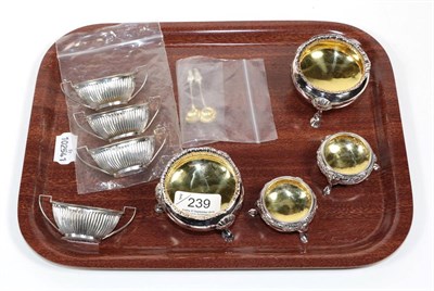 Lot 239 - Various salt-cellars, including: a pair by Charles Stuart Harris, London, 1894; another pair by...