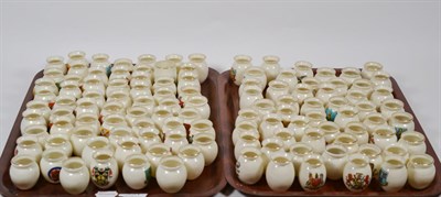 Lot 251 - A large collection of crested china models of Roman Urns, various manufacturers, models and...