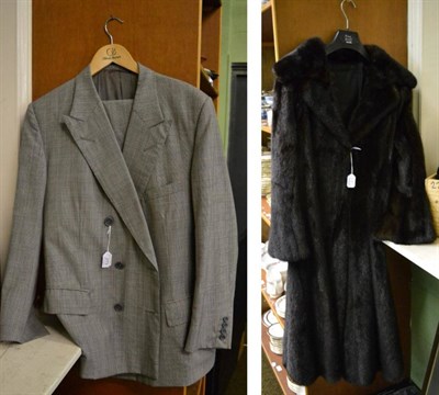 Lot 273 - A lady's mink coat, and a Davies & Son, Savile Row, gentleman's two-piece suit (2)