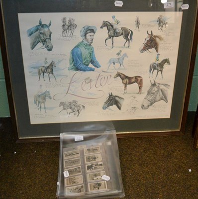 Lot 277 - A collection of horse racing related 1920's cigarette cards with others; also a ltd edit signed...