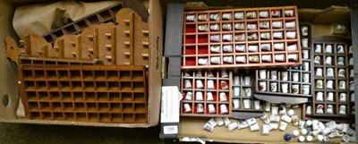 Lot 286 - A large assortment of collectable thimbles and wall racks (two boxes)