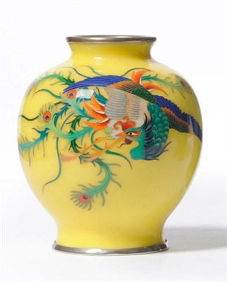Lot 178 - A Japanese Cloisonne Enamel Small Vase, circa 1910, compressed ovoid form, worked with a...
