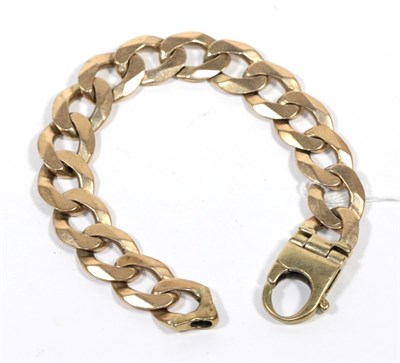 Lot 370 - A curb link bracelet, clasp stamped '375', length 26cm