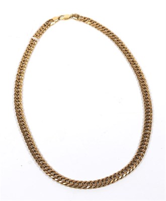 Lot 371 - A 9 carat gold curb link necklace, length 65.5cm