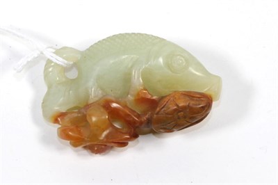 Lot 374 - A jade carving of a fish