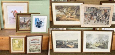 Lot 417 - Nine assorted various hunting and sporting prints, (one unframed)