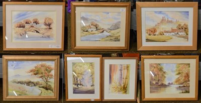 Lot 420 - A collection of watercolours by Edda Raine showing sun dappled Yorkshire landscapes (7)