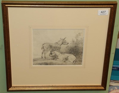 Lot 427 - British School (19th century) Donkeys resting, indistinctly signed