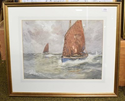 Lot 439 - John F Rennie (fl.1900-1930) Scottish sailing boats, signed and dated 1913, watercolour