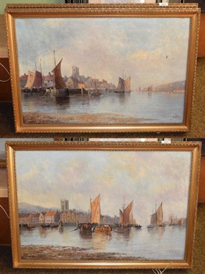 Lot 443 - Major John Edward Bale (1834 - 1913), Pair of harbour scenes, possibly the North East signed,...