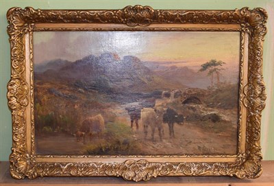 Lot 445 - W. Richard (19th/20th century) 'Pass near Loch Catrine', signed, oil on canvas, 30cm by 45cm