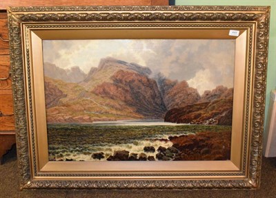 Lot 449 - George Edward Lowe (19th/20th century), Misty highland landscape, signed oil on canvas