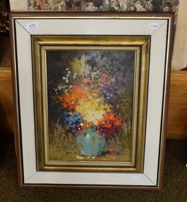 Lot 470 - Bernd Funke (1902-1988) Still life of flowers, signed, oil on board, 38cm by 28cm