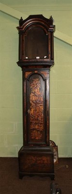 Lot 498 - ~ A green Japanned eight day longcase clock, signed Daniel Catlin, Lynn Regis, circa 1770, arch...