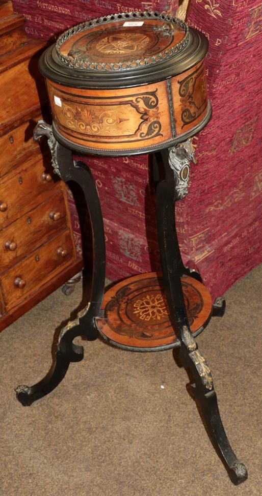Lot 535 - A late 19th century marquetry and bronze mounted lidded jardiniere