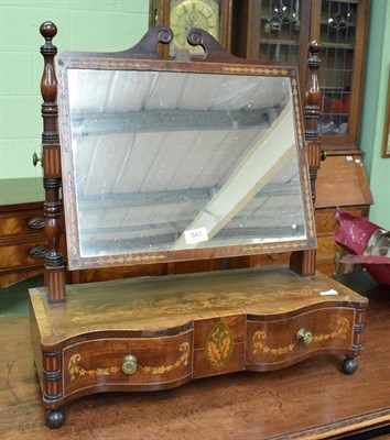 Lot 541 - A mid-19th century mahogany, rosewood crossbanded and marquetry inlaid dressing table mirror,...