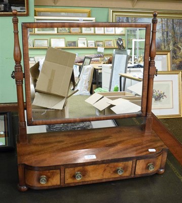 Lot 543 - Late George III mahogany dressing table mirror